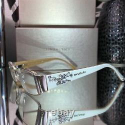 Bvlgari Eyeglasses Ivory White Swarovski Crystal Limited Edition 2078 VERY RARE