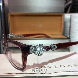 Bvlgari Eyeglasses Swarovski Crystal Limited Edition 4058-B Ruby SOLD OUT! RARE
