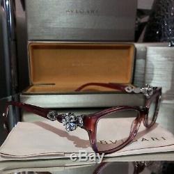 Bvlgari Eyeglasses Swarovski Crystal Limited Edition 4058-B Ruby SOLD OUT! RARE