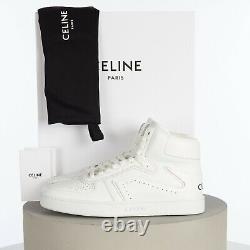 CELINE 790$ CT-01 Z High Top Sneakers Optic White Calfskin Leather