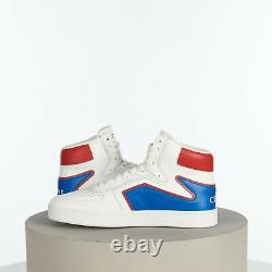 CELINE 790$ Z Trainer CT-01 Hightop Sneakers In Optic White/Red/Blue Calfskin