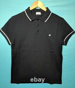 CELINE Black Cotton Womens Polo Shirts Short sleeves Sz M RP$950