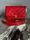 Chanel 22p Chain Melody Bag Red Caviar Gold Hw Grained Calfskin Small Flap Bag
