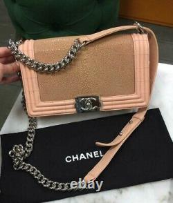 CHANEL Boy stingray Leather Limited Edition Runway pink nude bag