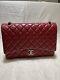 Chanel Classic Caviar Double Flap Maxi Red New Never Worn
