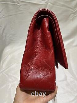 CHANEL CLASSIC CAVIAR DOUBLE FLAP MAXI RED New Never Worn