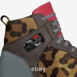 CHEETA IMPRESSION Limited Edition Custom Retro Basketball Sneakers Up to Size 1