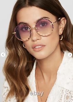 CHLOE ROSIE 60mm Flower Scalloped Sunglasses PearlFlash MSRP$485 Limited Edition