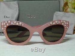 CHRISTIAN DIOR Cat Eye PINK Brillance Edition Limitee Crystals Frame Sunglasses