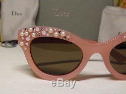 CHRISTIAN DIOR Cat Eye PINK Brillance Edition Limitee Crystals Frame Sunglasses