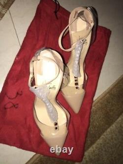 CHRISTIAN LOUBOUTIN Nosy Spikes Nude Version Leather 100mm Size 36