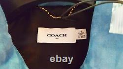 COACH 1941 LIMITED EDITION NASA Blue Suede Leather Jacket Space Patches Size 4