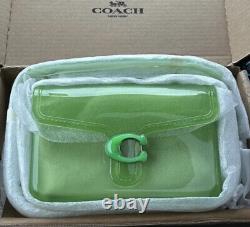 COACH Jelly Tabby Green Transparent Bio-Based PVC Made in Italy NWT
