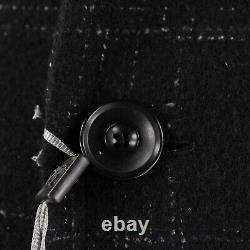 Canali NWT Black Edition Wool Blend Top Coat Size 52R (L US) In Black Plaid