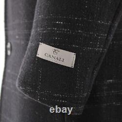 Canali NWT Black Edition Wool Blend Top Coat Size 52R (L US) In Black Plaid