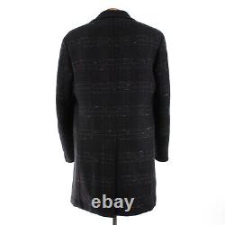 Canali NWT Black Edition Wool Blend Top Coat Size 54R (XL US) In Black Plaid