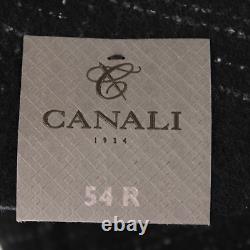 Canali NWT Black Edition Wool Blend Top Coat Size 54R (XL US) In Black Plaid