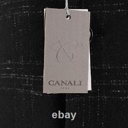 Canali NWT Black Edition Wool Blend Top Coat Size 54R (XL US) In Black Plaid