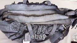 Caterina Lucchi Designer Lazer Cut Floral Grey Leather Lg Tote Bag X-body? Nwt