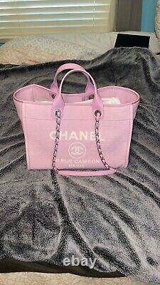 Chanel Deauville Large Pink Canvas Tote Limited Edition NIB