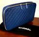 Chanel Limited Edition Quilted Silver Tone Cc Logo Zipper Closure Laptop Bag