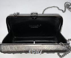 Chanel Runway Gray Metal Evening Clutch Shoulder Bag Authentic NEW Limited Ed