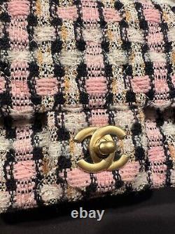 Chanel Tweed Min Pearl Crush Flap Bag Ecru Pink Black White 23K GHW Barbie