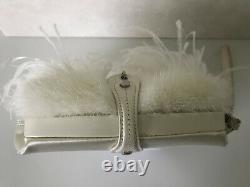 Christian DIOR evening mink feather silk Luxury Clutch Limited Edition Galliano