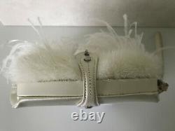 Christian DIOR evening mink feather silk Luxury Clutch Limited Edition Galliano