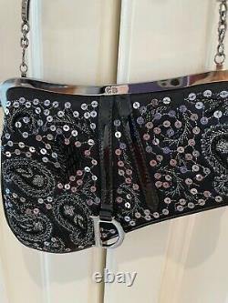 Christian Dior Mini Black Satin Limited Edition Embroidered Handbag-$4000 retail