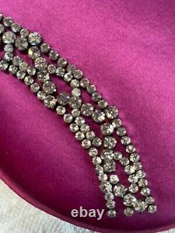 Christian Dior Satin Fuchsia Satin Jeweled Limited Edition Saddle Bag-$6250