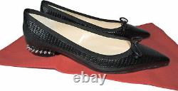Christian Louboutin Hall Flats Version Black Spiked Ballerina Shoes 37