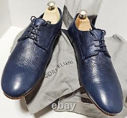 Corneliani LIMITED EDITION Dearskin Leather Derby Shoes-Blue $2,500