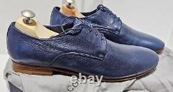 Corneliani LIMITED EDITION Dearskin Leather Derby Shoes-Blue $2,500