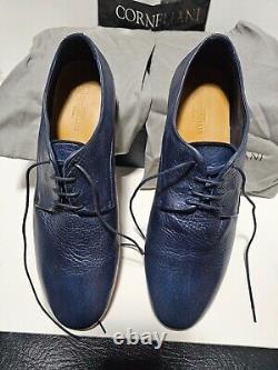 Corneliani LIMITED EDITION Dearskin Leather Derby Shoes-Blue $2,500