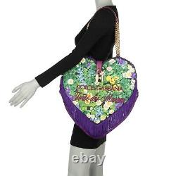 DOLCE & GABBANA Canvas Bag MY HEART Forte dei Marni Logo Tassels Purple 09799