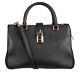 Dolce & Gabbana Classic Leather Double Handle Shoulder Tote Bag Black 11030
