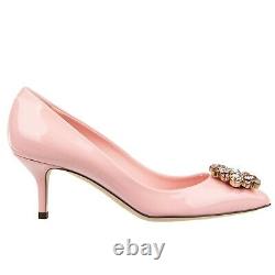 DOLCE & GABBANA Crystal Brooch Heels Pumps BELLUCCI Rose Pink Purple 09367