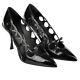 Dolce & Gabbana Decolete Bow Leather Pumps Heels Lori Black 09363