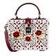 Dolce & Gabbana Hand Painted Poppy Plexi Dolce Box Bag Clutch White Red 08999