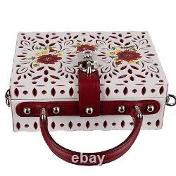 DOLCE & GABBANA Hand Painted Poppy Plexi DOLCE BOX Bag Clutch White Red 08999