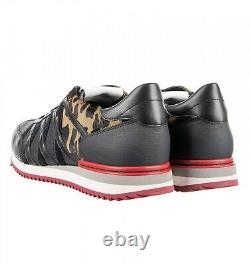 DOLCE & GABBANA Low-Top Fur Sneakers Black Leopard 39 US 6 UK 5 08551