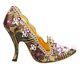 Dolce & Gabbana Lurex Jacquard Crystals Pumps Heels Aladino Gold Pink 09035