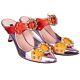 Dolce & Gabbana Metallic Crystals Mule Heels Pumps Aladino Pink Red Orange 09641