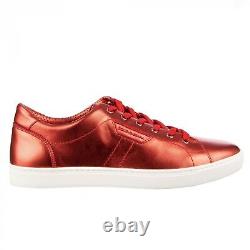 DOLCE & GABBANA Nappa Leather Sneaker Shoes LONDON Metallic Red 44 US 11 09075