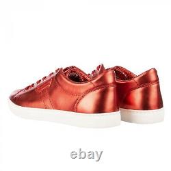 DOLCE & GABBANA Nappa Leather Sneaker Shoes LONDON Metallic Red 44 US 11 09075