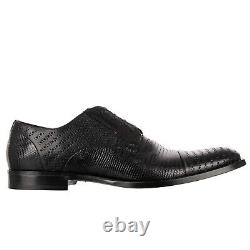DOLCE & GABBANA Patchwork Lizard Leather Derby Shoes NAPOLI 44 US 11 12113