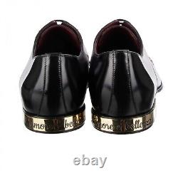 DOLCE & GABBANA RUNWAY Crystals Jeweled Metal Derby Shoes POSITANO Black 09093