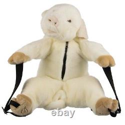 DOLCE & GABBANA Unisex Faux Fur Plush Pig Toy Backpack Bag White Brown 09776