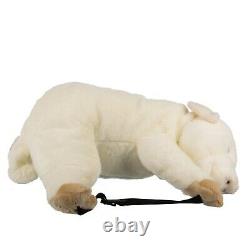 DOLCE & GABBANA Unisex Faux Fur Plush Pig Toy Backpack Bag White Brown 09776